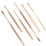 Load image into Gallery viewer, 6pcs set Stainless Steel Ear Pick Ear Wax Remover Cleaner Tool Rose Gold
