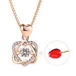 Load image into Gallery viewer, Heart necklace Set with rose
