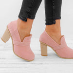 Load image into Gallery viewer, Women Fall Ankle Boots Middle Heel Shoes
