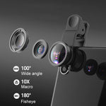 Load image into Gallery viewer, 3 in 1 Clip on 180 Degree Fish Eye Lens
