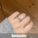 Load image into Gallery viewer, Women&#39;s Adjustable Rotating Ring Snowflake Heart-shaped Ring Box With LED
