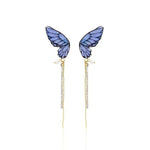 Load image into Gallery viewer, Butterfly Fringe Long Earrings
