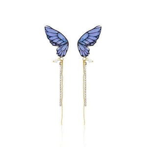 Butterfly Fringe Long Earrings