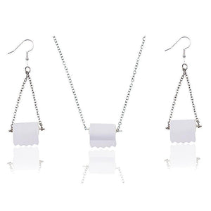 Sterling Silver Toilet Paper Earrings