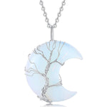 Load image into Gallery viewer, Tree of Life Crescent Moon Necklace
