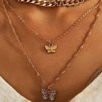 Load image into Gallery viewer, Layered Butterfly Pendant Necklace
