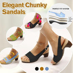 Load image into Gallery viewer, Women Elegant Low Chunky Heel Comfy Sandals
