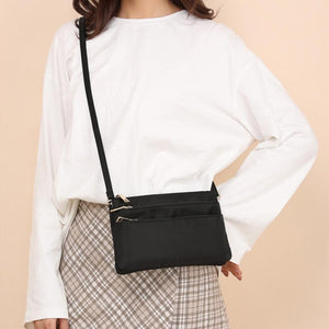 Multi-layer Nylon Crossbody Bag