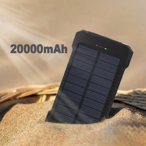 Solar Waterproof Power Bank with Flashlight