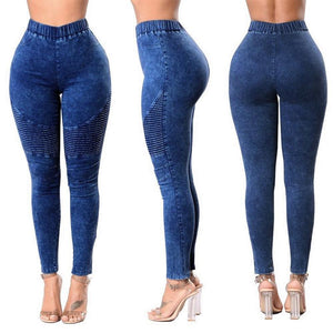 Elastic High Waist Slim Fit Jeans