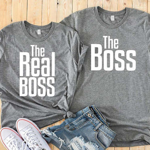 Matching Couple Shirts-The BOSS&The Real BOSS Shirts