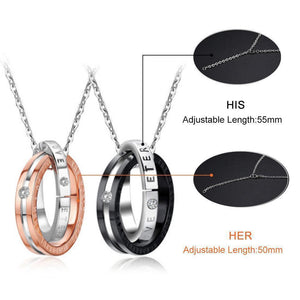 Eternal Love Titanium Steel Couple Necklace