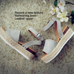 Load image into Gallery viewer, Adjustable platform sandals with buckle
