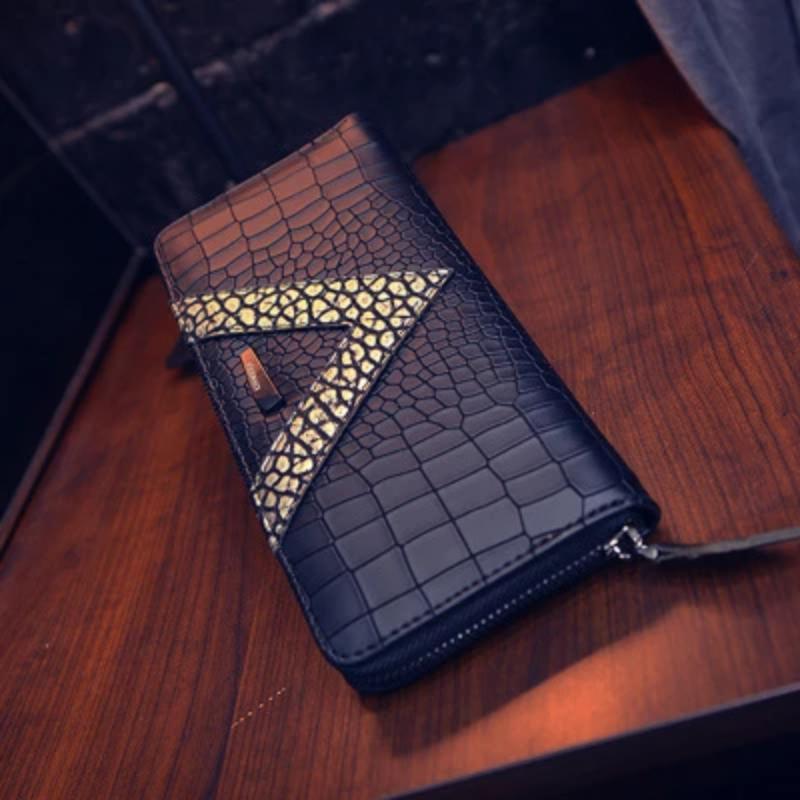 Women Crocodile Pattern Phone Case Card Holders Purse