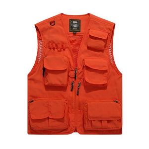 Outdoor Lightweight Mesh Fabric Vest with 16 Pockets