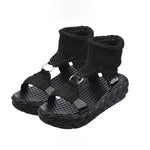 Load image into Gallery viewer, Woven fabric thick sole sandals
