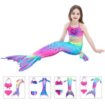 Load image into Gallery viewer, Girls Mermaid Tail Kids Swimsuit Bikini Set
