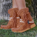 Load image into Gallery viewer, New Women&#39;s Tassel Faux Suede Winter Boots
