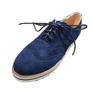 Women's flat suede casual shoes round toe