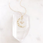 Load image into Gallery viewer, Crescent Moon &amp; Sun Necklace
