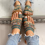 Load image into Gallery viewer, Ethnic boho style toe ring sandals
