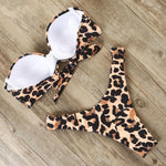 Load image into Gallery viewer, Leopard bikini set push up swimsuit female summer
