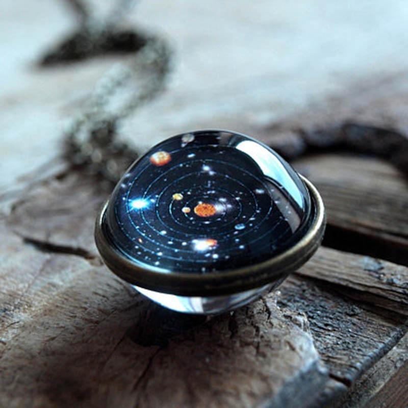 Double-Sided Glass Galaxy Necklace