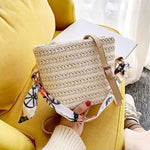 Load image into Gallery viewer, Scarf Daily Rattan Bag Shoulder Bag
