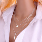 Load image into Gallery viewer, Multilayer Pendant Long Chain Necklace
