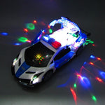 Load image into Gallery viewer, 360 Degree Rotary Wheels Musical LED Lighting Electronic Police Car
