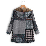 Load image into Gallery viewer, Dotted coat with hood and patchwork pattern
