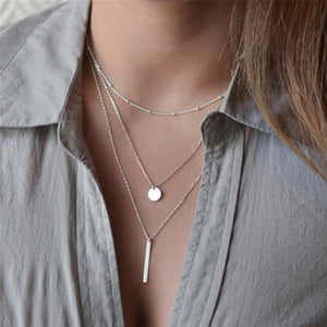 Multilayer Pendant Long Chain Necklace