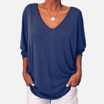 Load image into Gallery viewer, 3/4 Sleeve Back Buttons V Neck Tops
