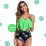 Load image into Gallery viewer, Padded Ruffle High Waisted Bikini
