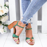 Load image into Gallery viewer, Women&#39;s splicing sandals with high heels
