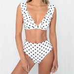 Load image into Gallery viewer, Polka Dot V Neck Swimsuit
