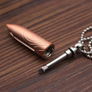 Pendant Lighter Bullet Shaped Necklace