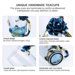 Load image into Gallery viewer, Enamel Rose Glass Tea Cup Set (With Spoon)
