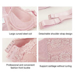 Load image into Gallery viewer, Women Sexy Adjustable Front Buckle Lace Vest Bra
