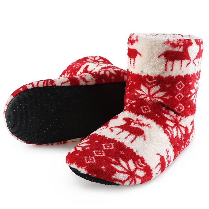 Christmas Fleece Indoor Boots