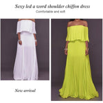 Load image into Gallery viewer, One-word Collar Pleated Maxi Prom Dress
