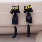 Load image into Gallery viewer, Unique Yellow-Eye Cat Earrings
