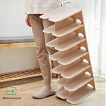 Load image into Gallery viewer, Vertical Shoe Rack Layer 6 Plastic Detachable Combination Shoe Storage Rack
