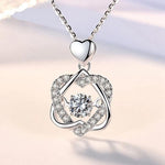 Load image into Gallery viewer, Heart necklace Set with rose
