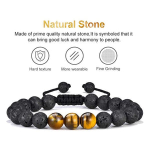 Tiger Eye Lava Rock Stone Bracelet