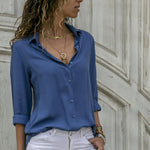 Load image into Gallery viewer, 【Summer Sale:50% OFF】V-Neck Chiffon Shirt
