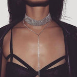 Load image into Gallery viewer, Rhinestone Tassel Choker
