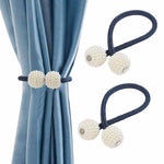 Load image into Gallery viewer, Hirundo Pearl Curtain Tiebacks with Strong Magnetic Clips, 2 pcs
