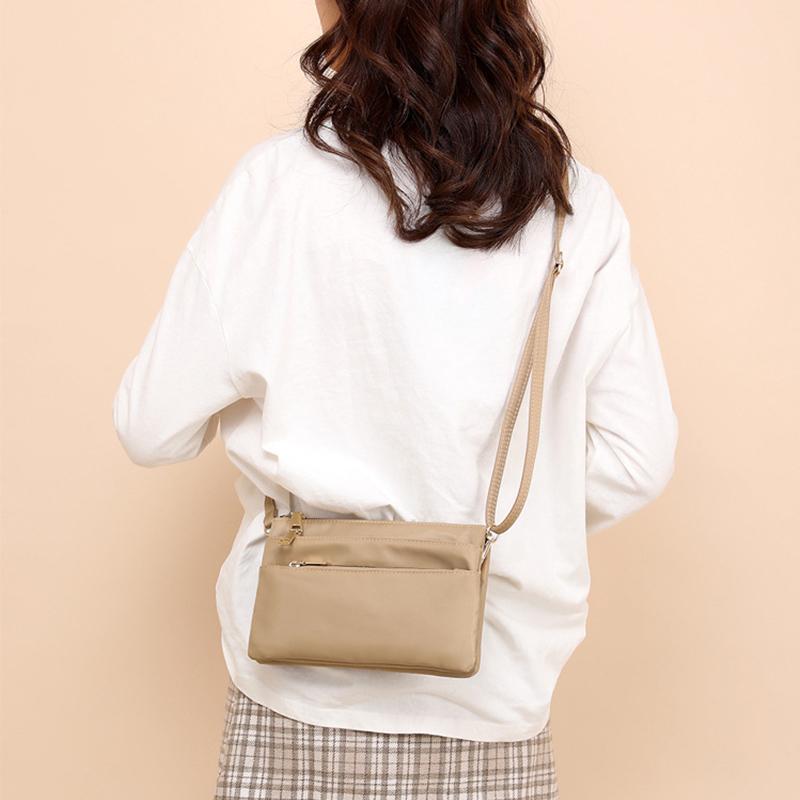 Multi-layer Nylon Crossbody Bag