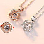 Load image into Gallery viewer, Heart necklace Set with rose
